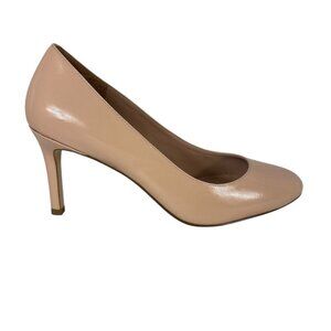 Cole Haan US 10 B Gabbie 80 Pump Brushed Patent Leather Beige Nude NWOB‎
